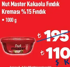 NUT MASTER KAKAOLU FINDIK KREMASI 1 KG NUT MASTER KAKAOLU FINDIK KREMASI 1 KG